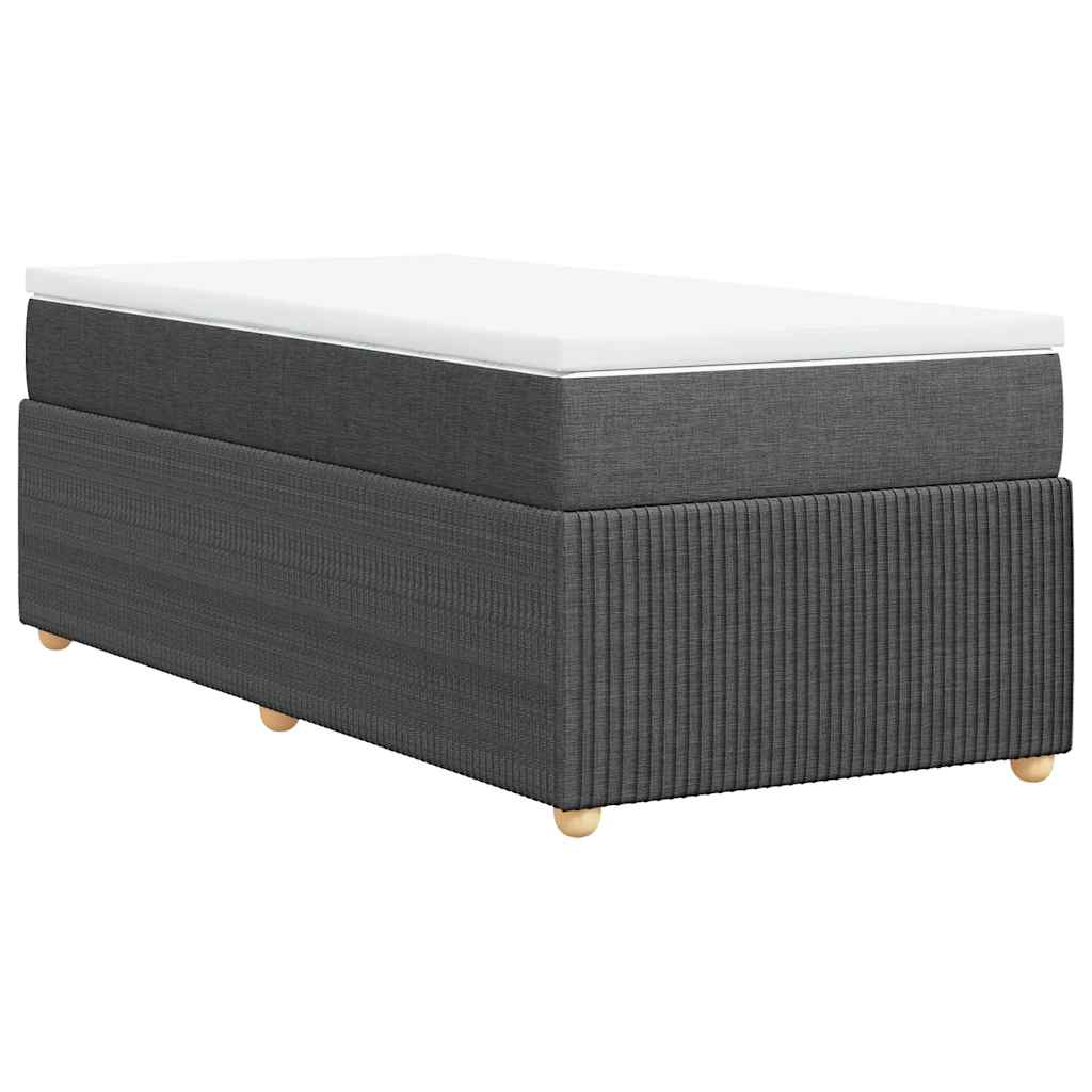 vidaXL Κρεβάτι Boxspring με Στρώμα Σκούρο Γκρι 90x200 εκ. Υφασμάτινο