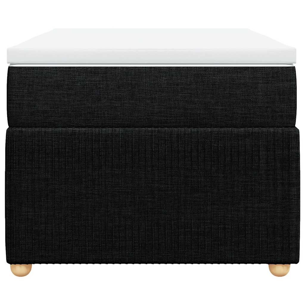vidaXL Κρεβάτι Boxspring με Στρώμα Μαύρο 90x200 εκ. Υφασμάτινο