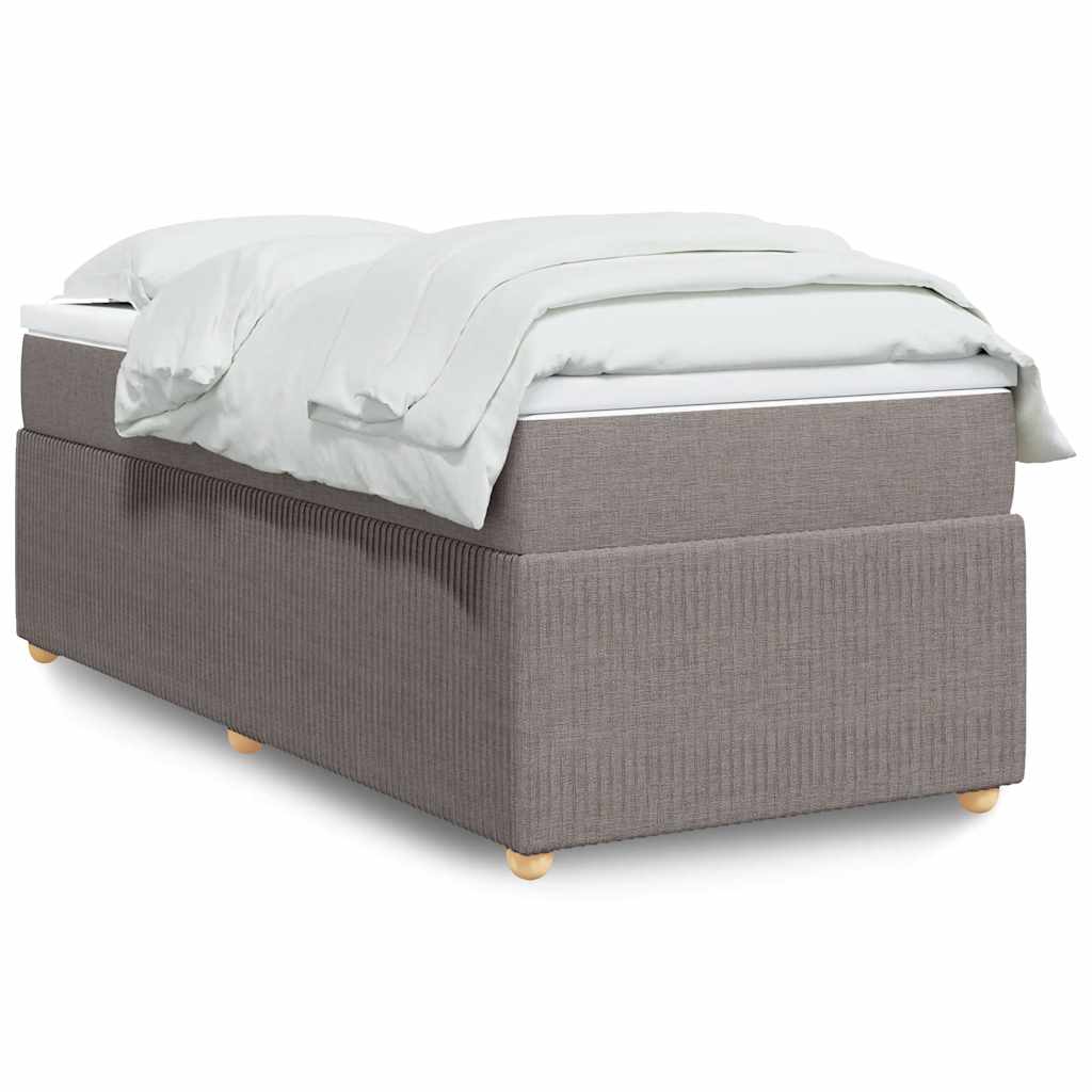 vidaXL Κρεβάτι Boxspring με Στρώμα Taupe 90x200 εκ. Υφασμάτινο