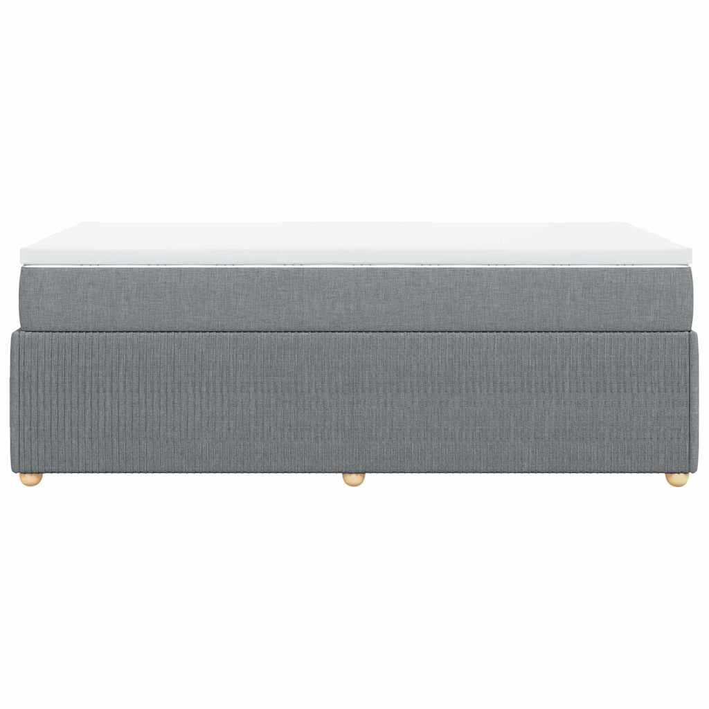 vidaXL Κρεβάτι Boxspring με Στρώμα Ανοιχτό Γκρι 100x200 εκ. Υφασμάτινο
