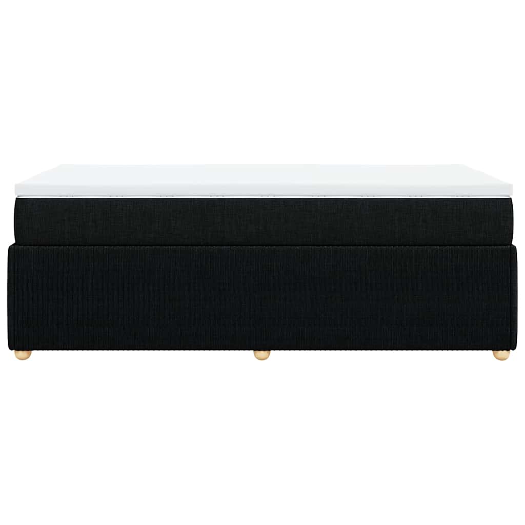 vidaXL Κρεβάτι Boxspring με Στρώμα Μαύρο 100 x 200 εκ. Υφασμάτινο