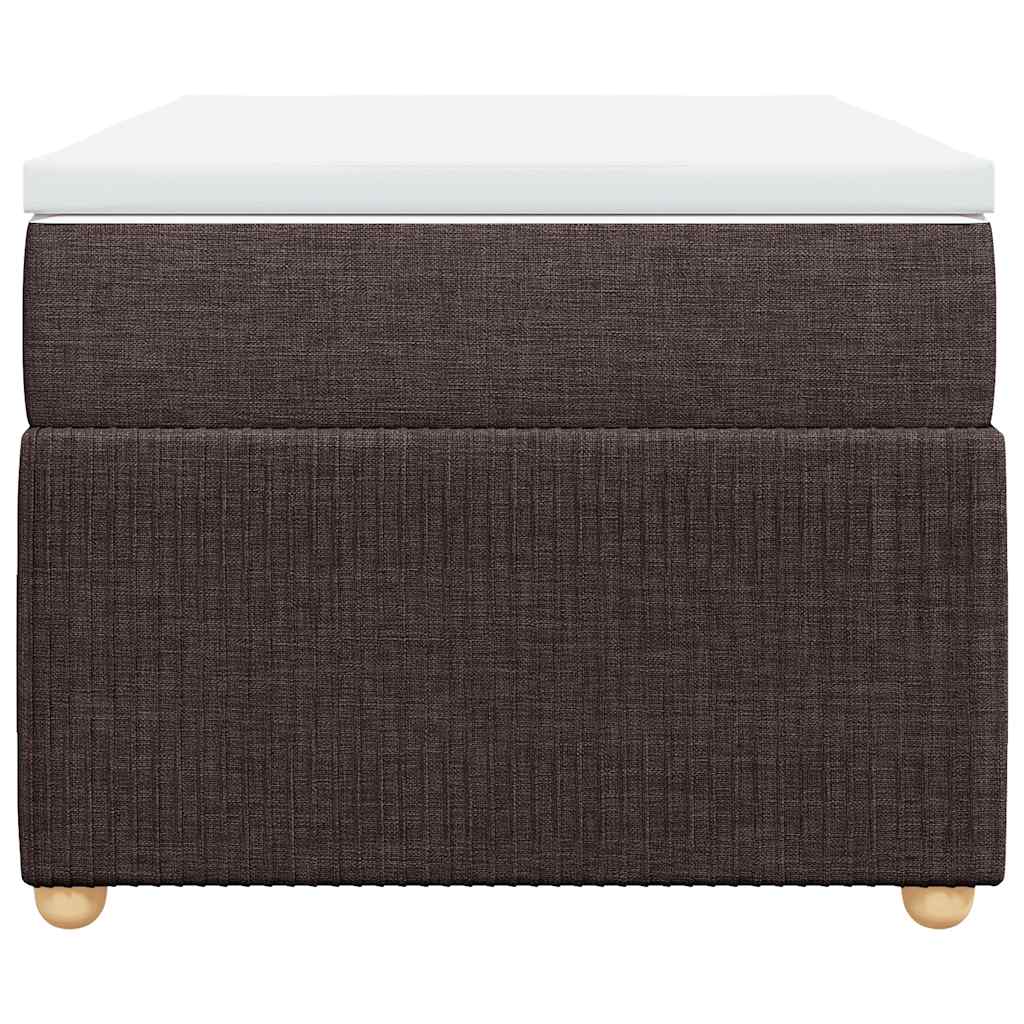 vidaXL Κρεβάτι Boxspring με Στρώμα Σκούρο Καφέ 100x200 εκ. Υφασμάτινο