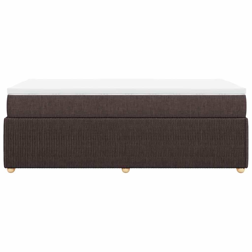 vidaXL Κρεβάτι Boxspring με Στρώμα Σκούρο Καφέ 100x200 εκ. Υφασμάτινο
