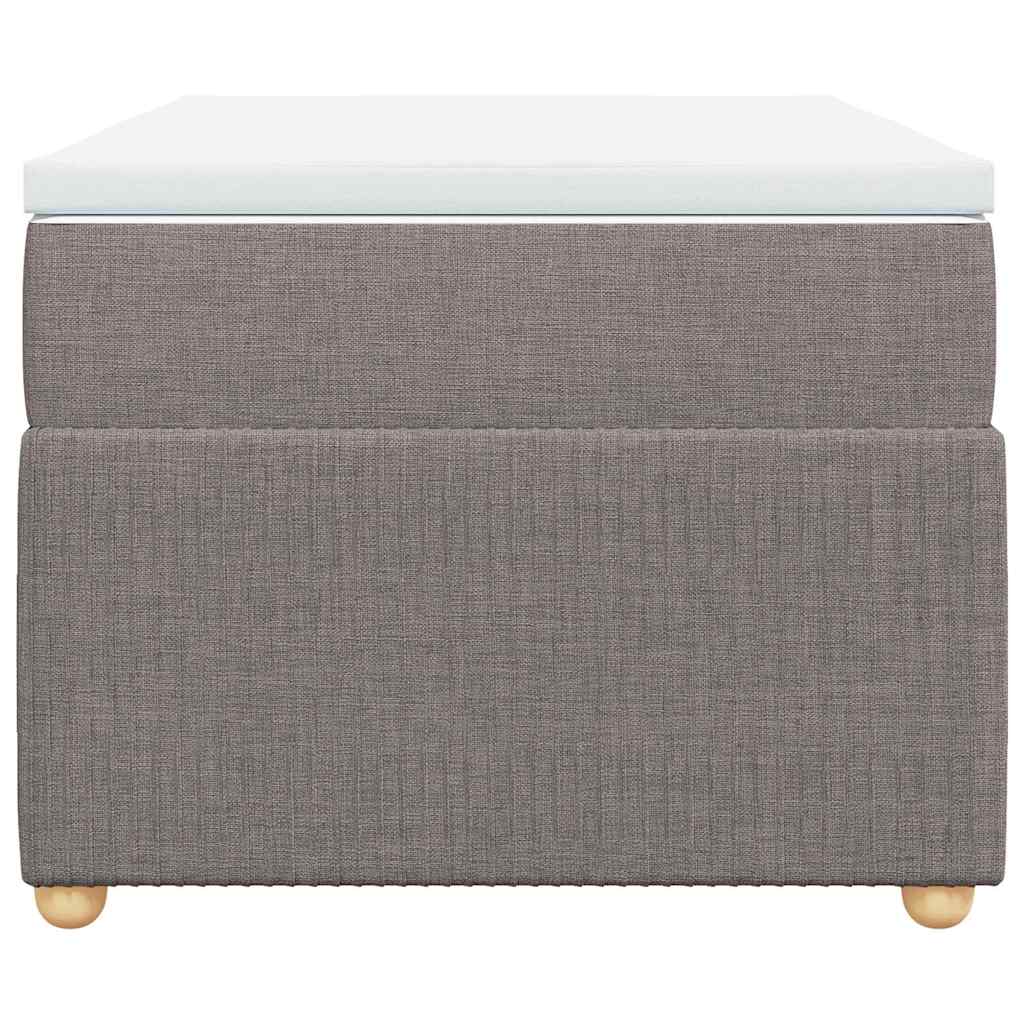 vidaXL Κρεβάτι Boxspring με Στρώμα Taupe 100 x 200 εκ. Υφασμάτινο