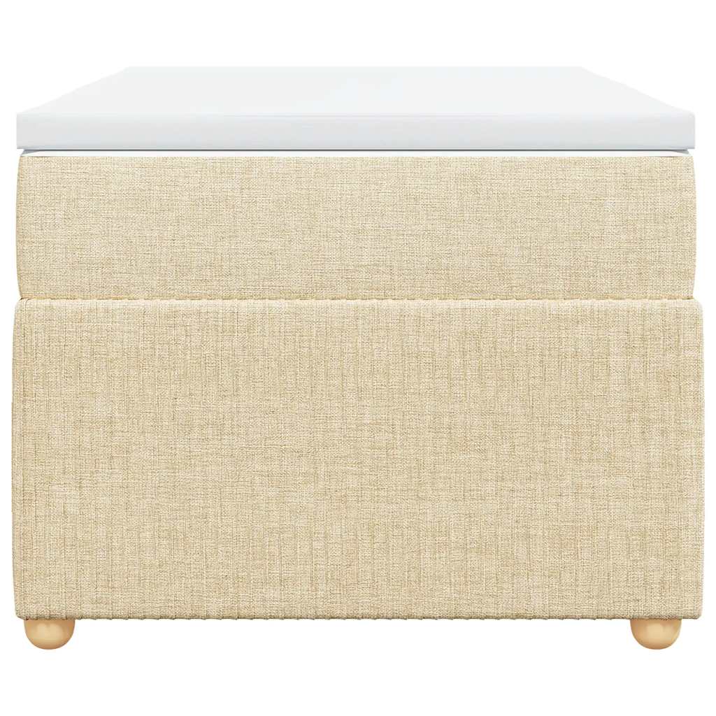 vidaXL Κρεβάτι Boxspring με Στρώμα Κρεμ 100 x 200 εκ. Υφασμάτινο