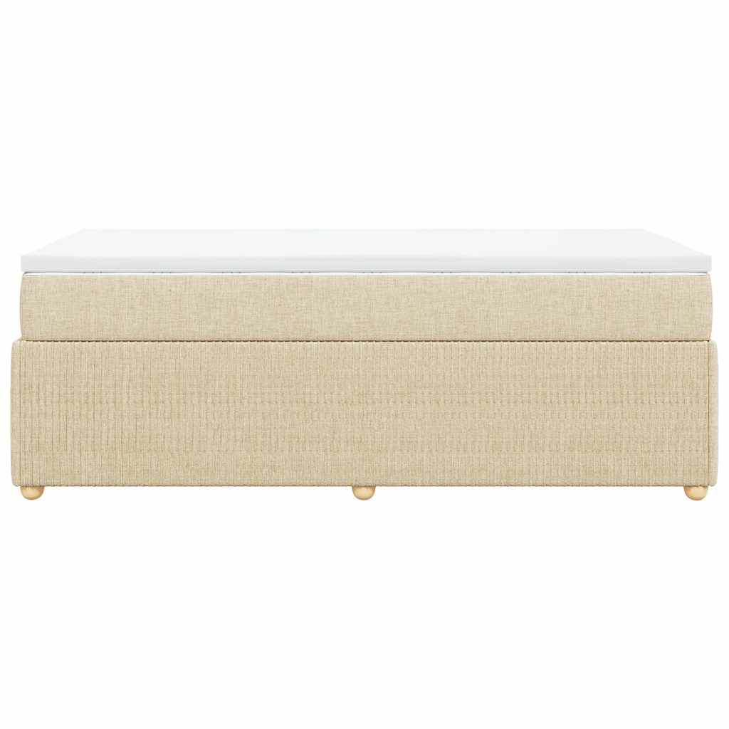 vidaXL Κρεβάτι Boxspring με Στρώμα Κρεμ 100 x 200 εκ. Υφασμάτινο