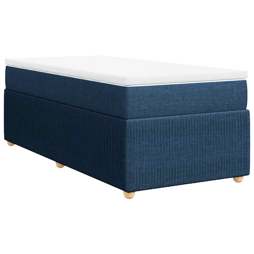 vidaXL Κρεβάτι Boxspring με Στρώμα Μπλε 100 x 200 εκ. Υφασμάτινο