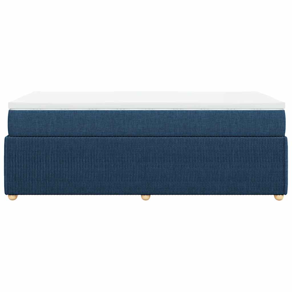 vidaXL Κρεβάτι Boxspring με Στρώμα Μπλε 100 x 200 εκ. Υφασμάτινο