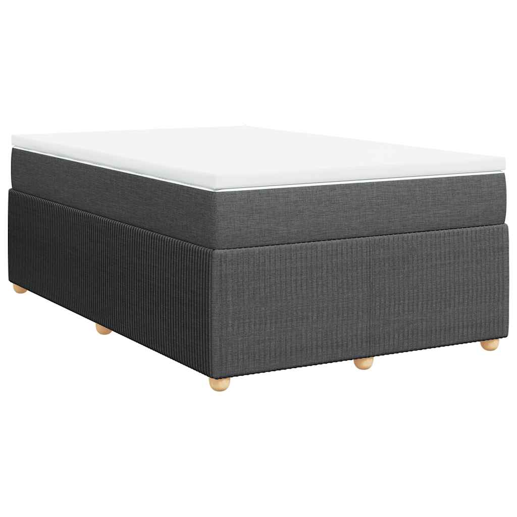 vidaXL Κρεβάτι Boxspring με Στρώμα Σκούρο Γκρι 120x190 εκ Υφασμάτινο