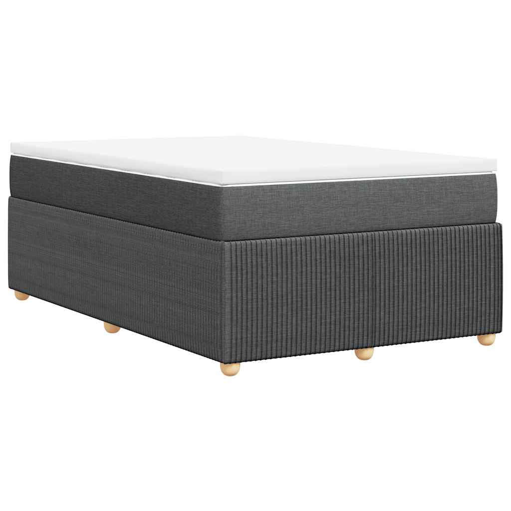 vidaXL Κρεβάτι Boxspring με Στρώμα Σκούρο Γκρι 120x190 εκ Υφασμάτινο