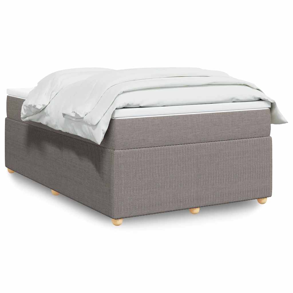 vidaXL Κρεβάτι Boxspring με Στρώμα Taupe 120x190 εκ. Υφασμάτινο