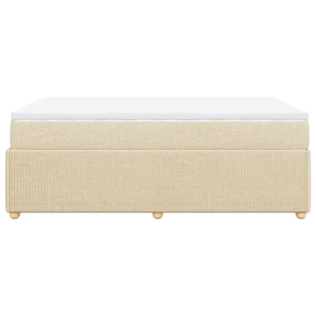 vidaXL Κρεβάτι Boxspring με Στρώμα Κρεμ 120x190 εκ. Υφασμάτινο