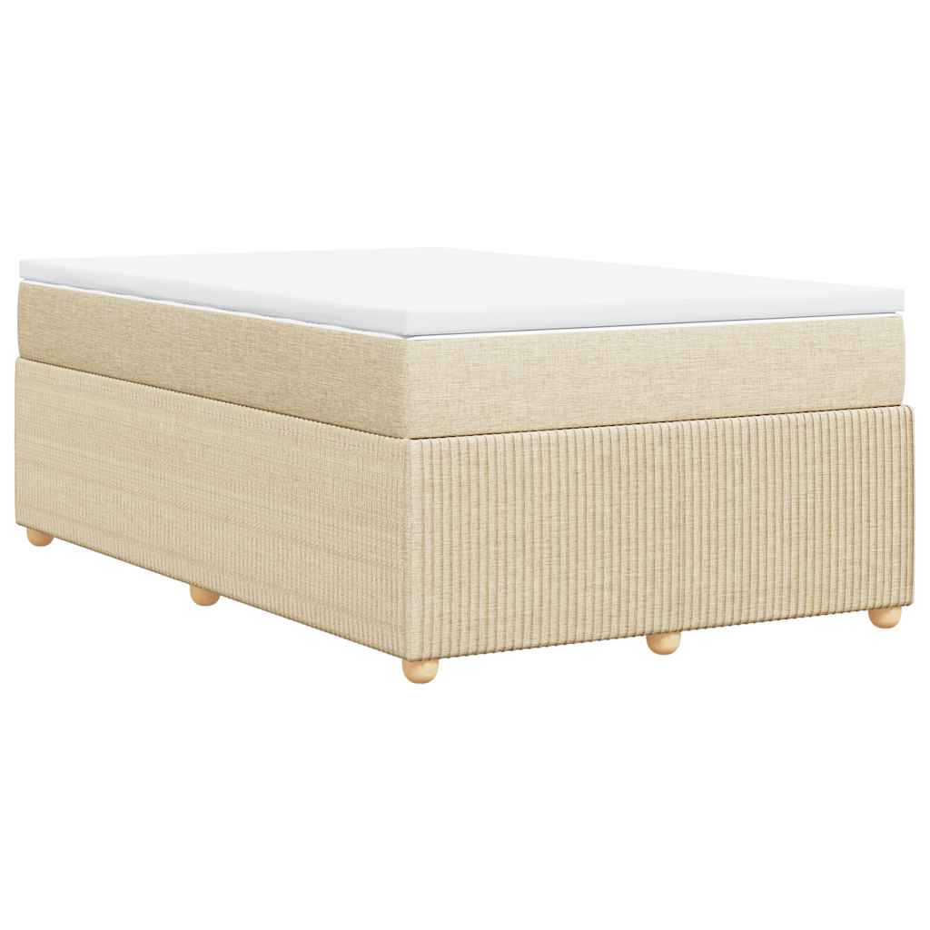 vidaXL Κρεβάτι Boxspring με Στρώμα Κρεμ 120x190 εκ. Υφασμάτινο
