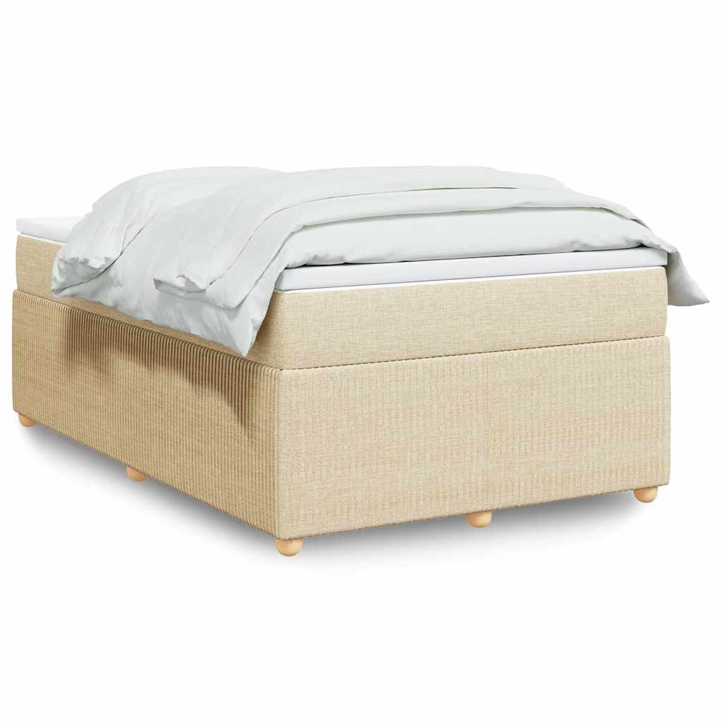 vidaXL Κρεβάτι Boxspring με Στρώμα Κρεμ 120x190 εκ. Υφασμάτινο