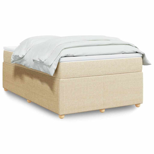 vidaXL Κρεβάτι Boxspring με Στρώμα Κρεμ 120x190 εκ. Υφασμάτινο