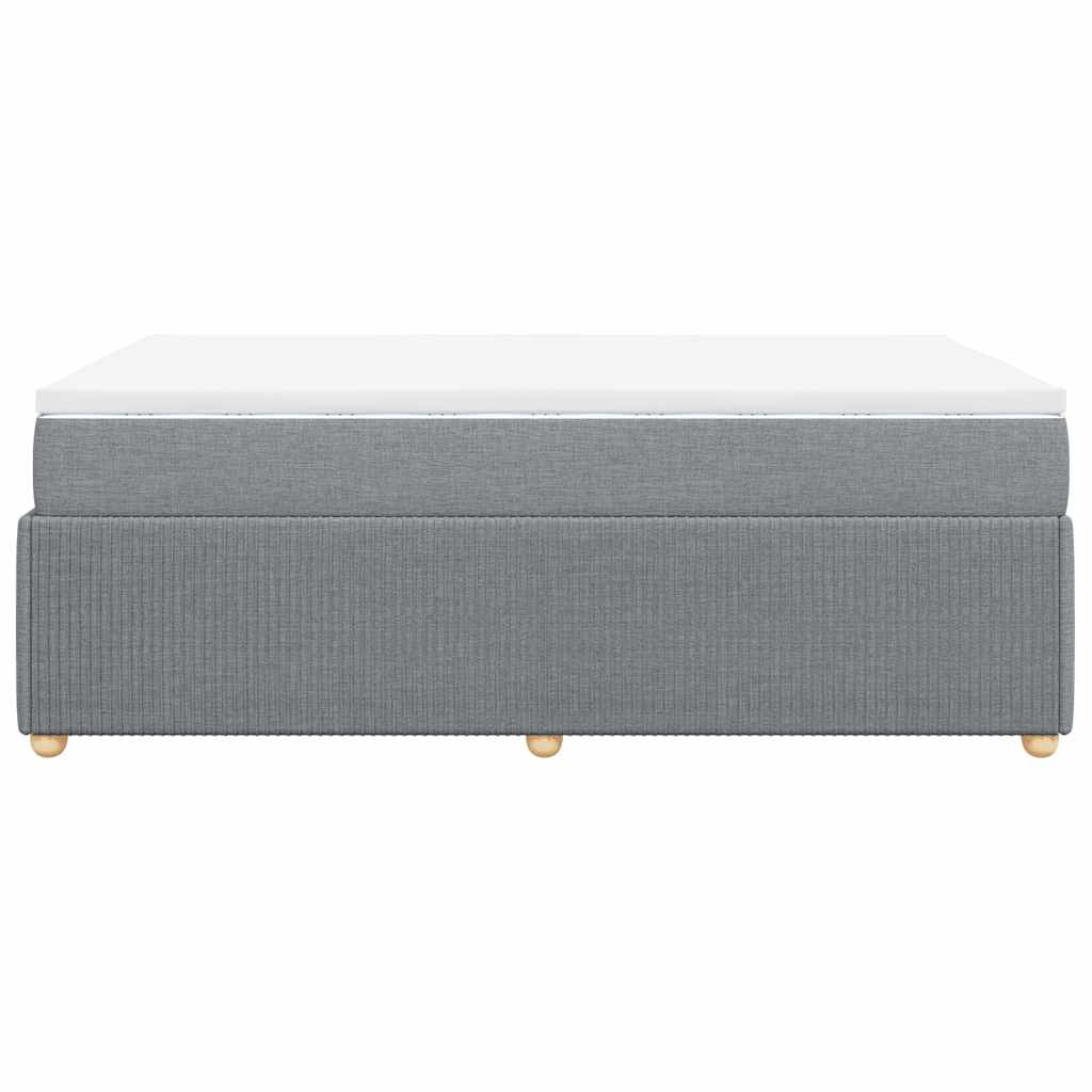 vidaXL Κρεβάτι Boxspring με Στρώμα Ανοιχτό Γκρι 120x200 εκ. Υφασμάτινο