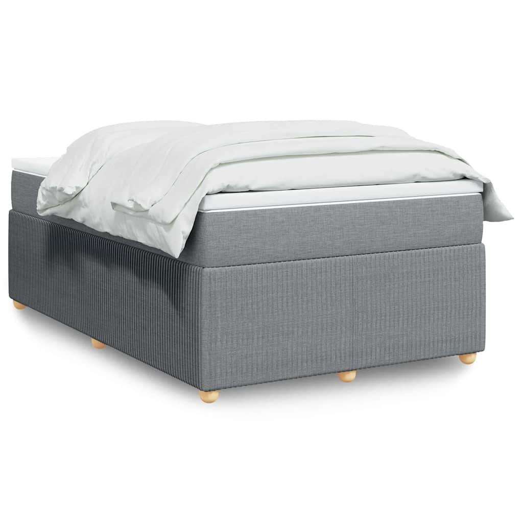 vidaXL Κρεβάτι Boxspring με Στρώμα Ανοιχτό Γκρι 120x200 εκ. Υφασμάτινο