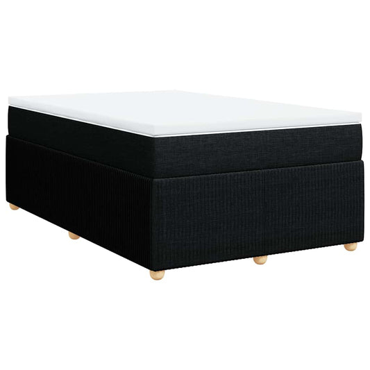 vidaXL Κρεβάτι Boxspring με Στρώμα Μαύρο 120x200 εκ. Υφασμάτινο