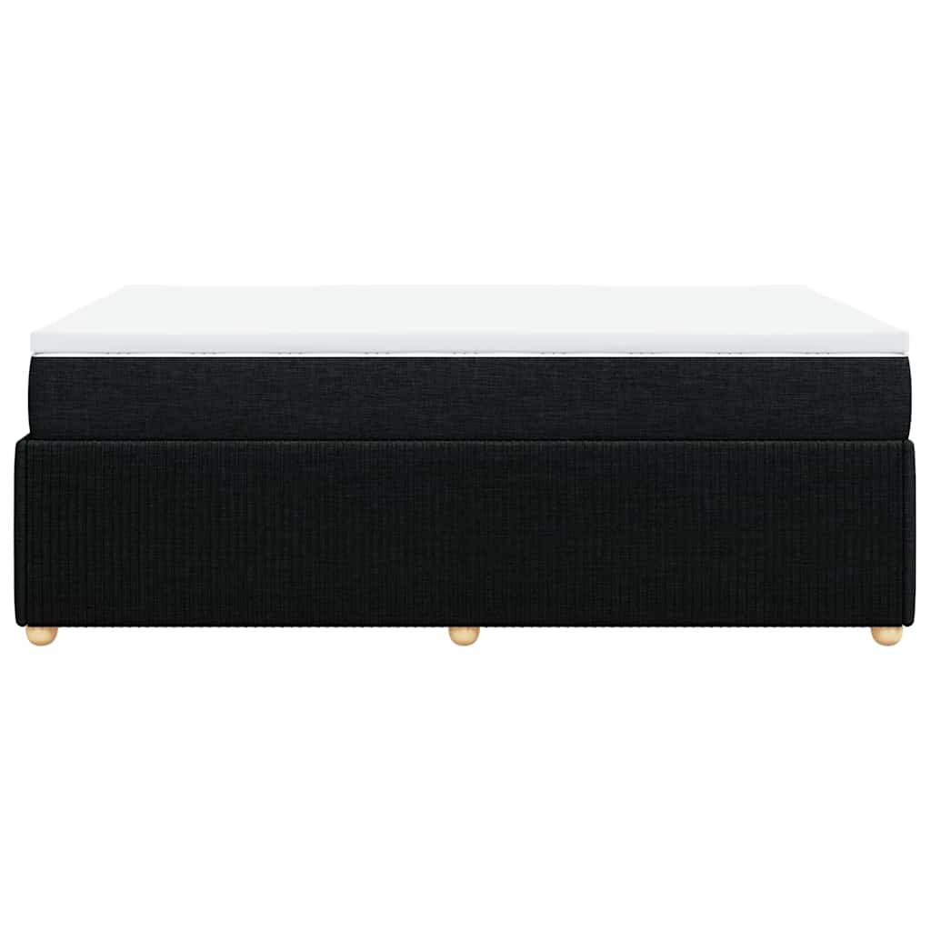 vidaXL Κρεβάτι Boxspring με Στρώμα Μαύρο 120x200 εκ. Υφασμάτινο