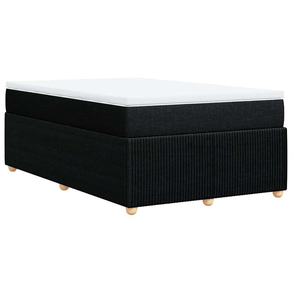 vidaXL Κρεβάτι Boxspring με Στρώμα Μαύρο 120x200 εκ. Υφασμάτινο