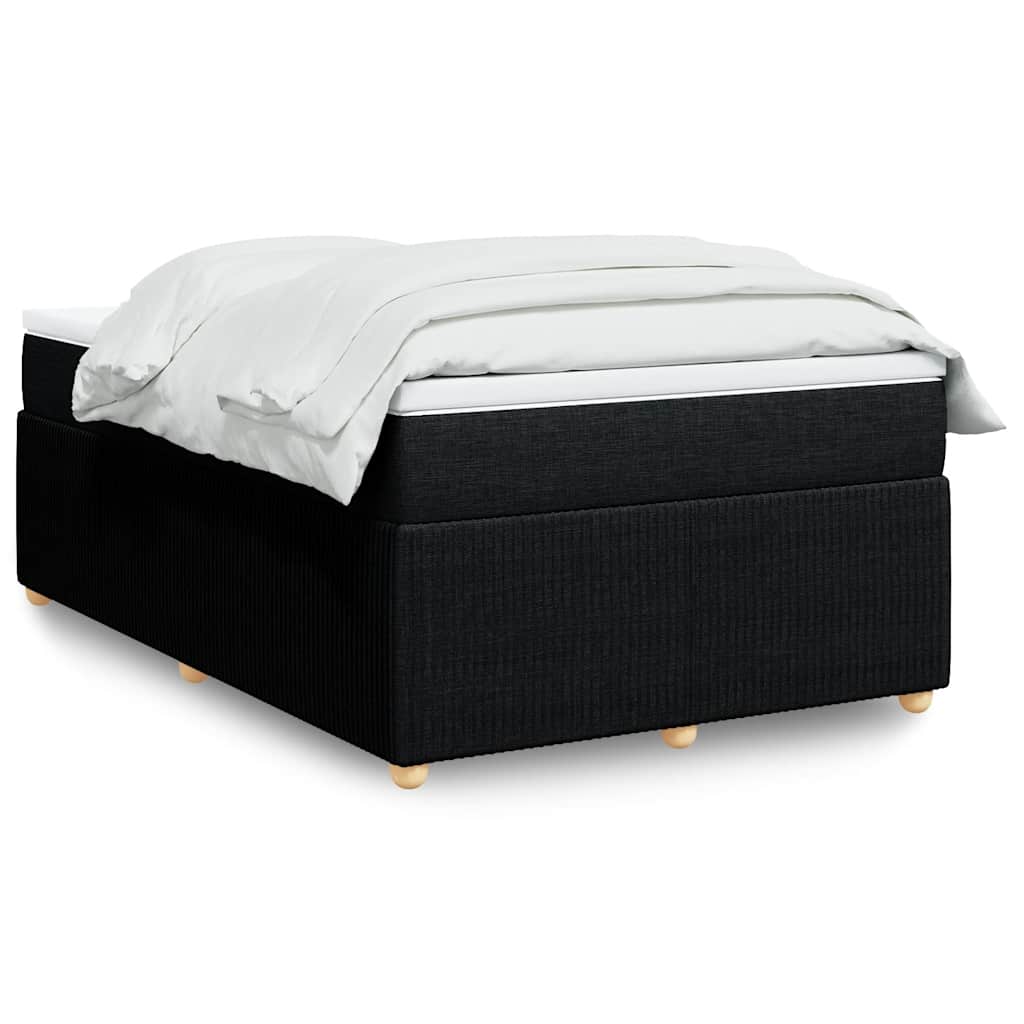 vidaXL Κρεβάτι Boxspring με Στρώμα Μαύρο 120x200 εκ. Υφασμάτινο