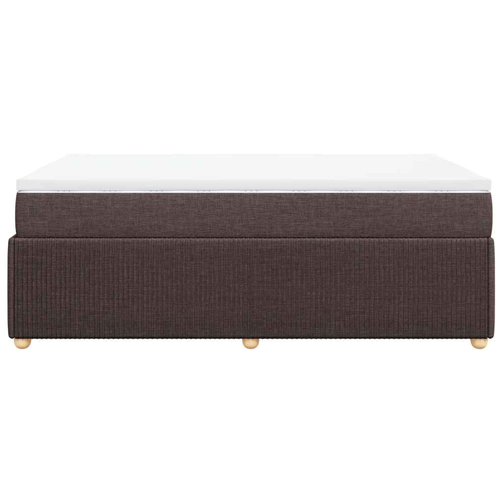 vidaXL Κρεβάτι Boxspring με Στρώμα Σκούρο Καφέ 120x200 εκ. Υφασμάτινο