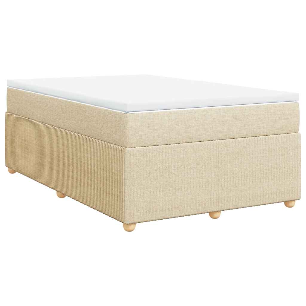vidaXL Κρεβάτι Boxspring με Στρώμα Κρεμ 120x200 εκ. Υφασμάτινο
