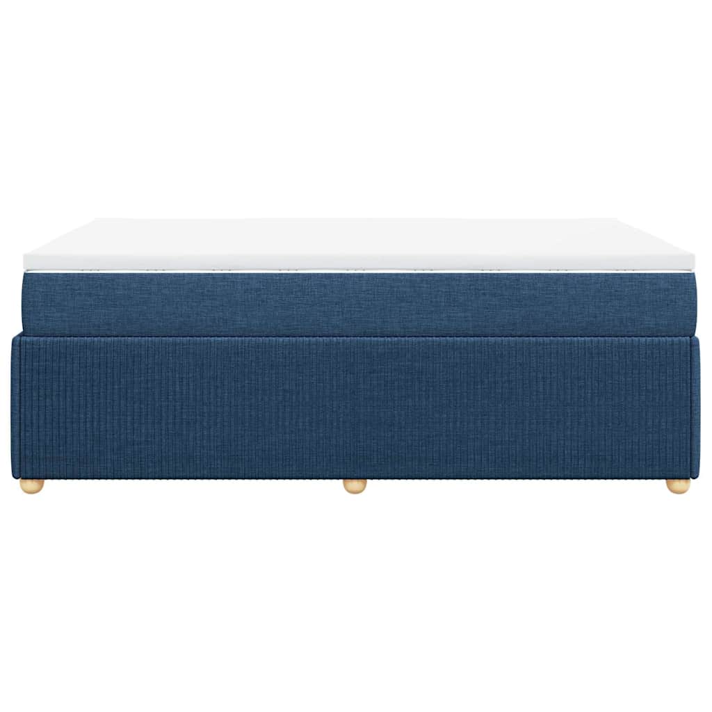 vidaXL Κρεβάτι Boxspring με Στρώμα Μπλε 120x200 εκ. Υφασμάτινο