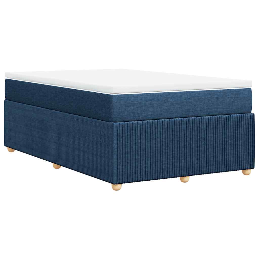 vidaXL Κρεβάτι Boxspring με Στρώμα Μπλε 120x200 εκ. Υφασμάτινο