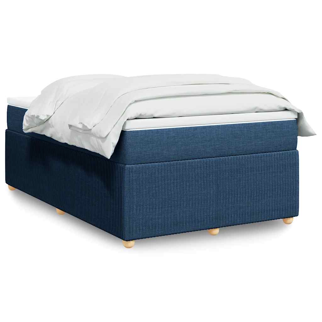 vidaXL Κρεβάτι Boxspring με Στρώμα Μπλε 120x200 εκ. Υφασμάτινο