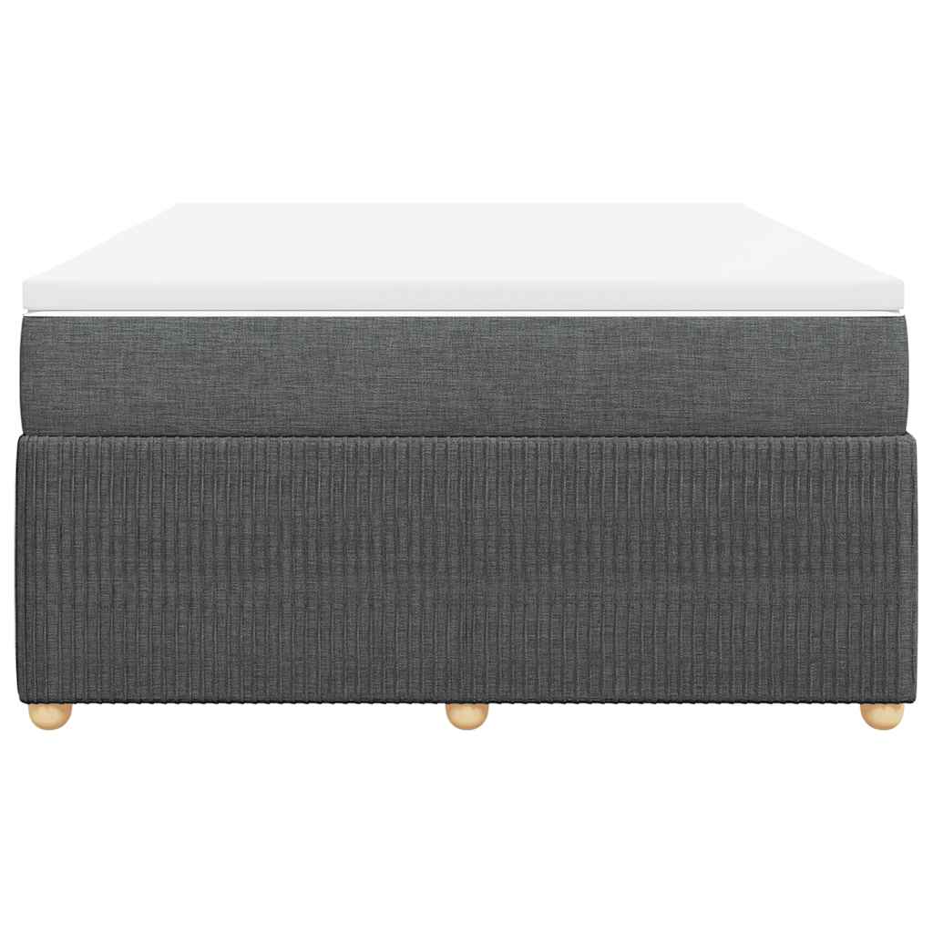 vidaXL Κρεβάτι Boxspring με Στρώμα Σκούρο Γκρι 140x190 εκ. Υφασμάτινο