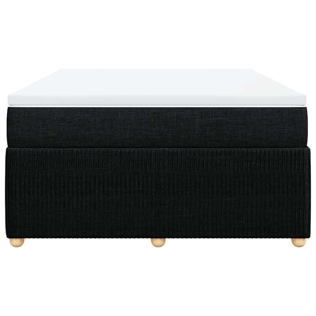 vidaXL Κρεβάτι Boxspring με Στρώμα Μαύρο 140x190 εκ. Υφασμάτινο