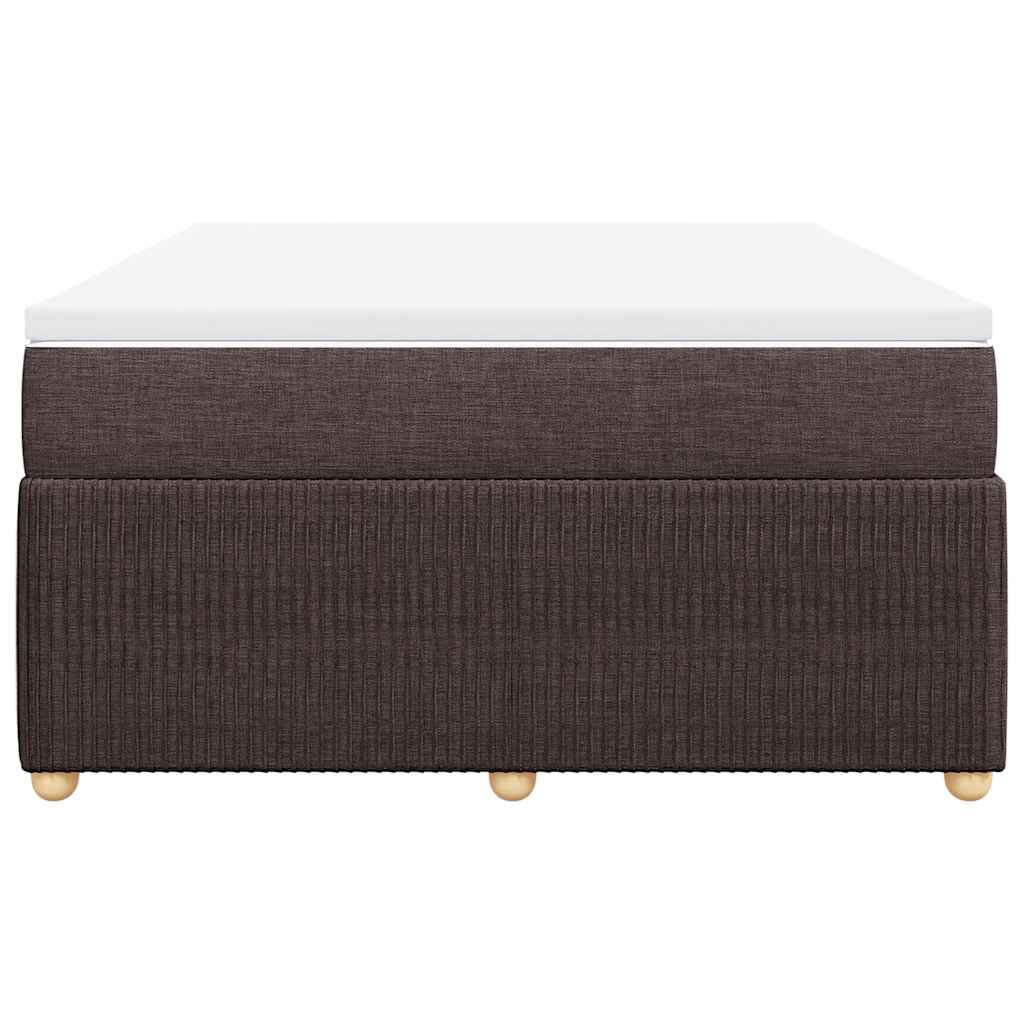 vidaXL Κρεβάτι Boxspring με Στρώμα Σκούρο Καφέ 140x190 εκ. Υφασμάτινο