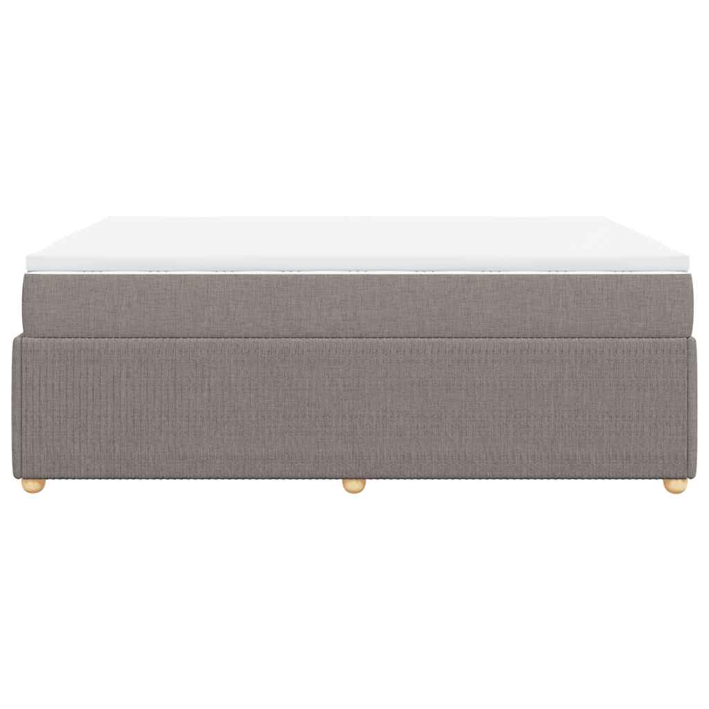 vidaXL Κρεβάτι Boxspring με Στρώμα Taupe 140x190 εκ. Υφασμάτινο