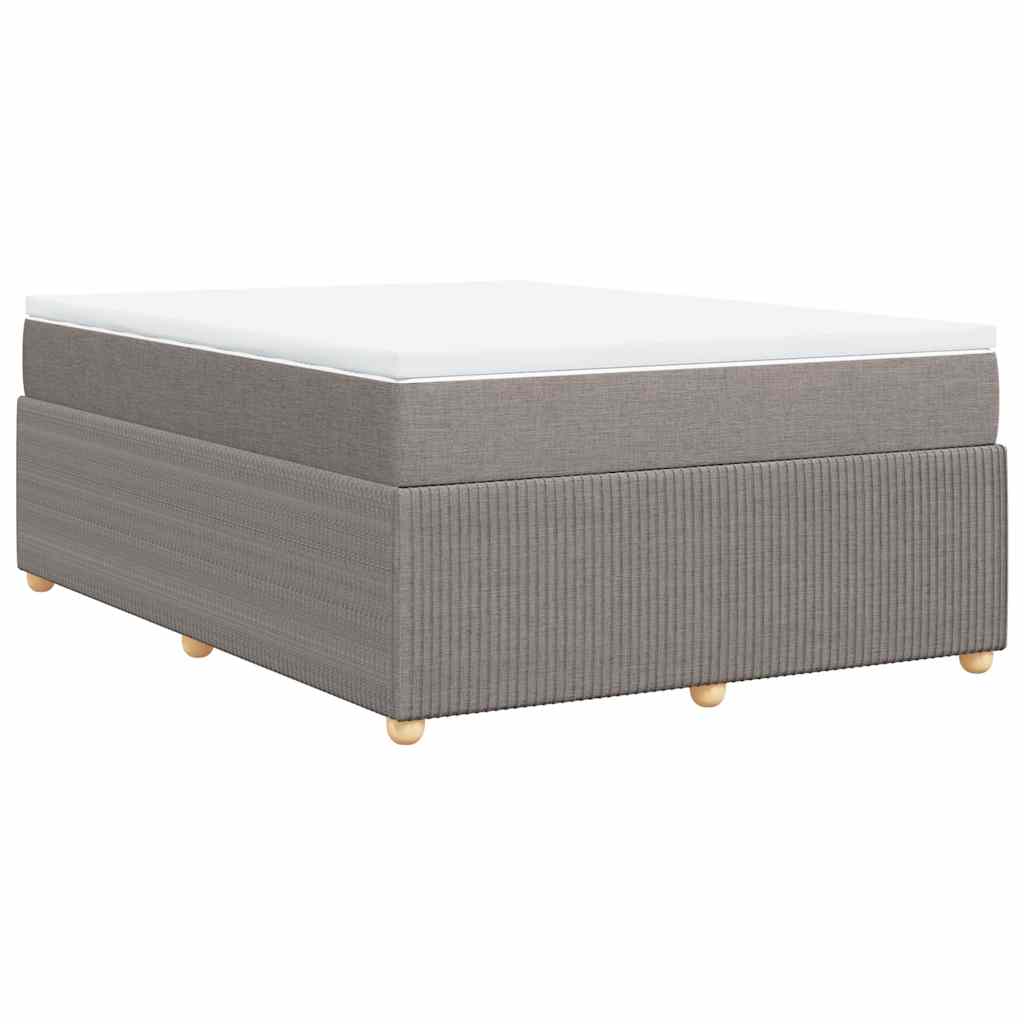 vidaXL Κρεβάτι Boxspring με Στρώμα Taupe 140x190 εκ. Υφασμάτινο
