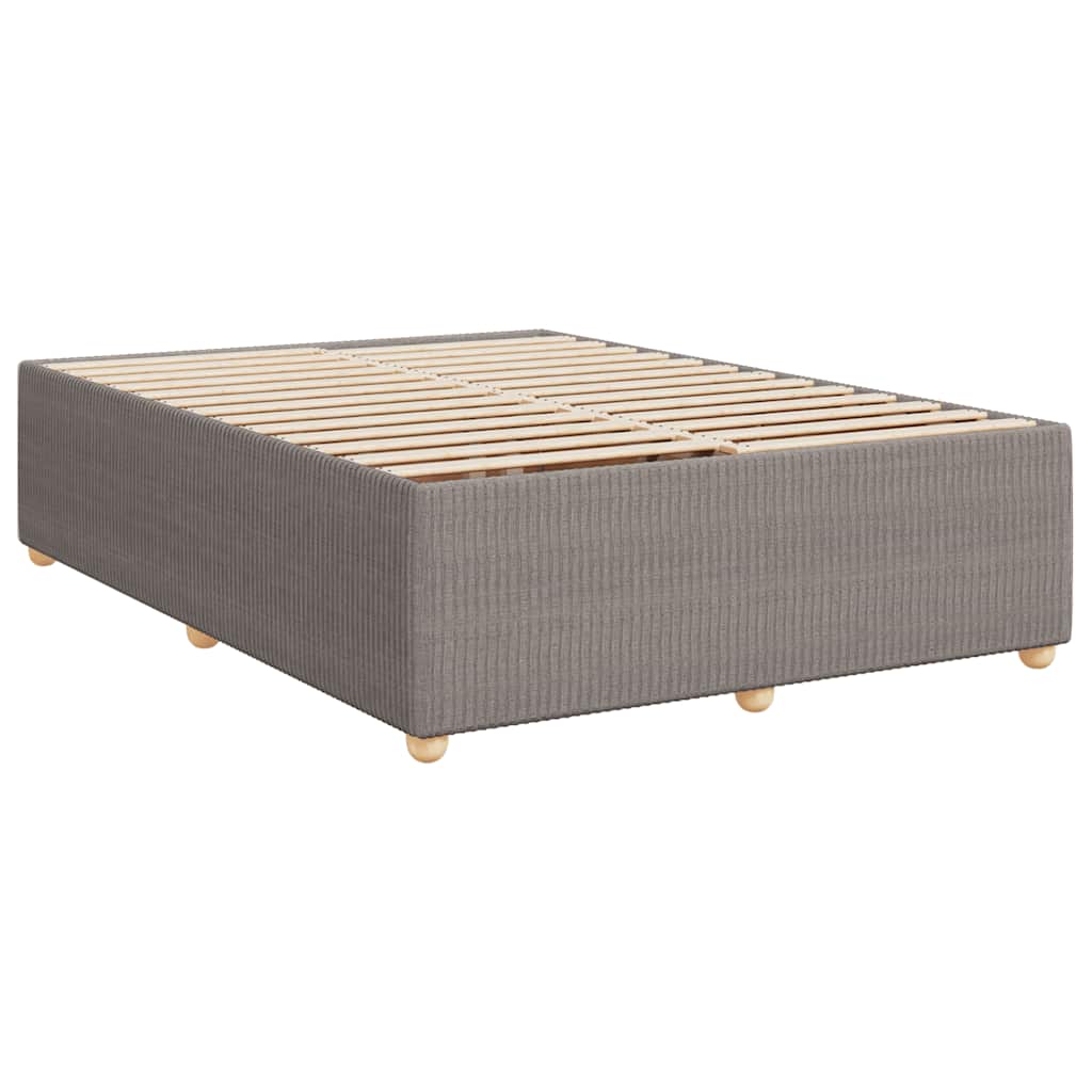 vidaXL Κρεβάτι Boxspring με Στρώμα Taupe 140x190 εκ. Υφασμάτινο