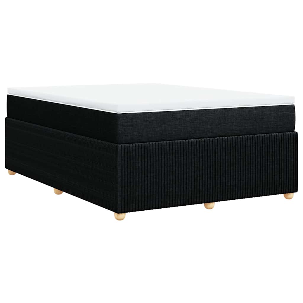 vidaXL Κρεβάτι Boxspring με Στρώμα Μαύρο 140x200 εκ. Υφασμάτινο