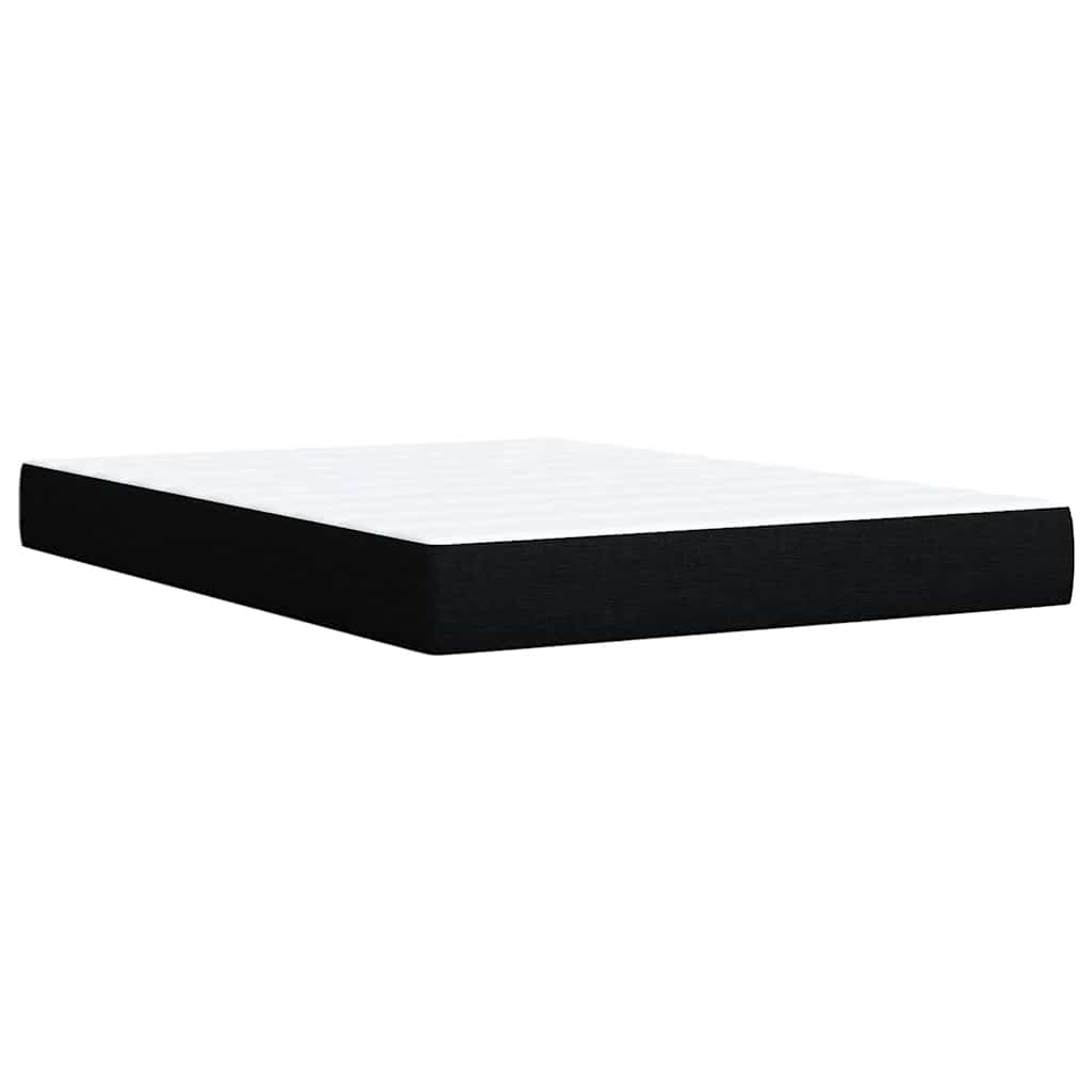 vidaXL Κρεβάτι Boxspring με Στρώμα Μαύρο 140x200 εκ. Υφασμάτινο