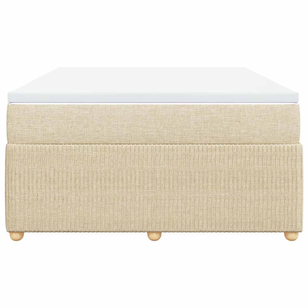 vidaXL Κρεβάτι Boxspring με Στρώμα Κρεμ 140x200 εκ. Υφασμάτινο