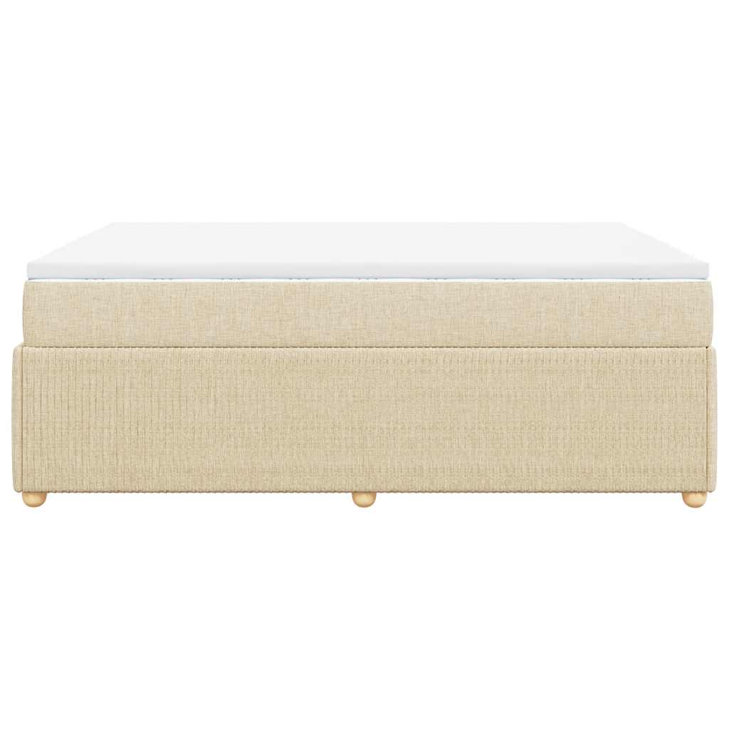 vidaXL Κρεβάτι Boxspring με Στρώμα Κρεμ 140x200 εκ. Υφασμάτινο
