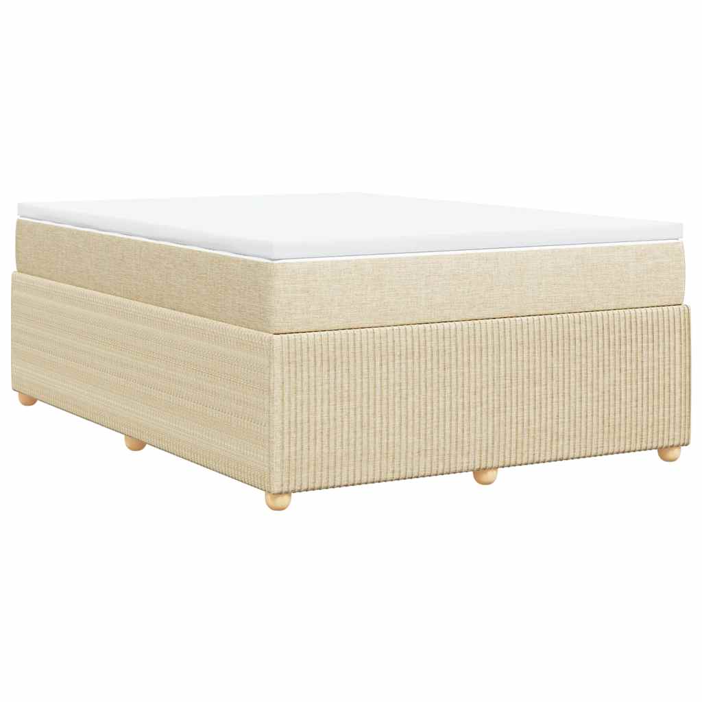 vidaXL Κρεβάτι Boxspring με Στρώμα Κρεμ 140x200 εκ. Υφασμάτινο
