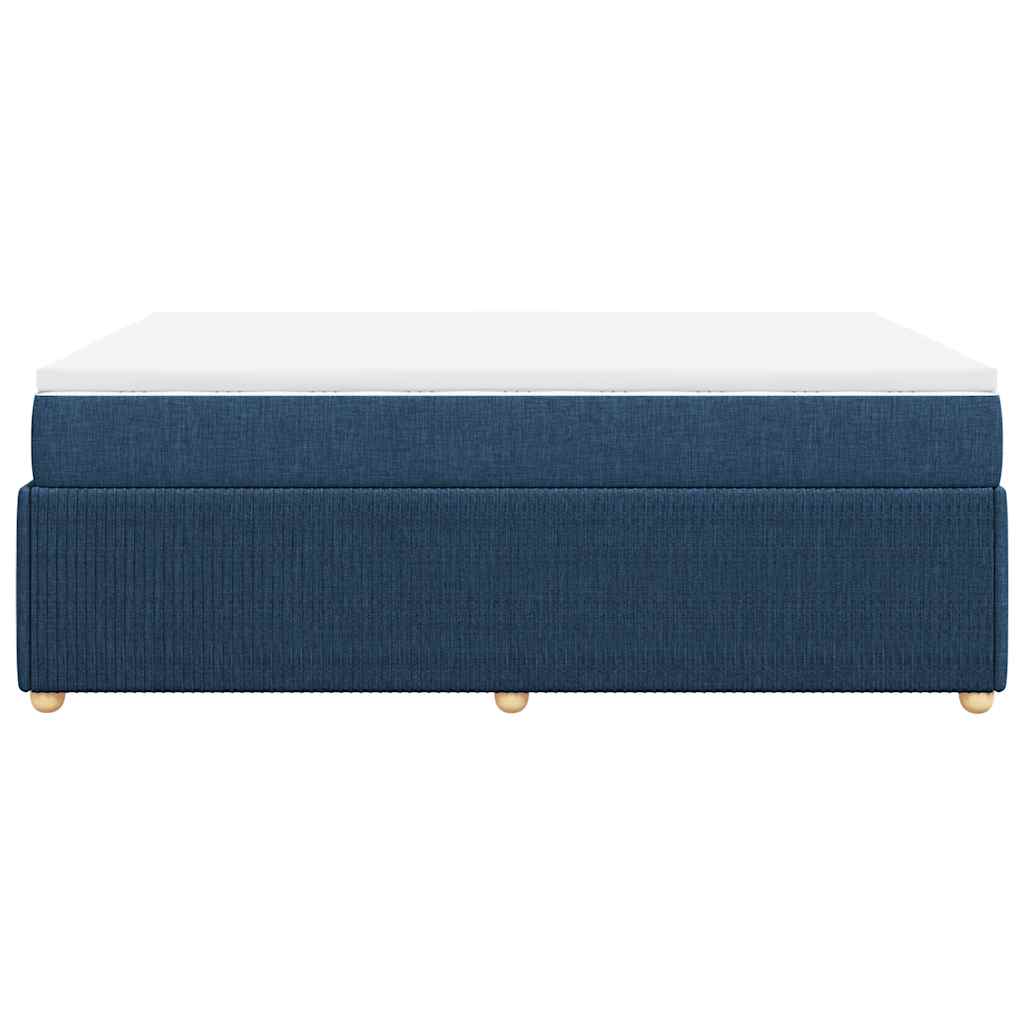 vidaXL Κρεβάτι Boxspring με Στρώμα Μπλε 140x200 εκ. Υφασμάτινο