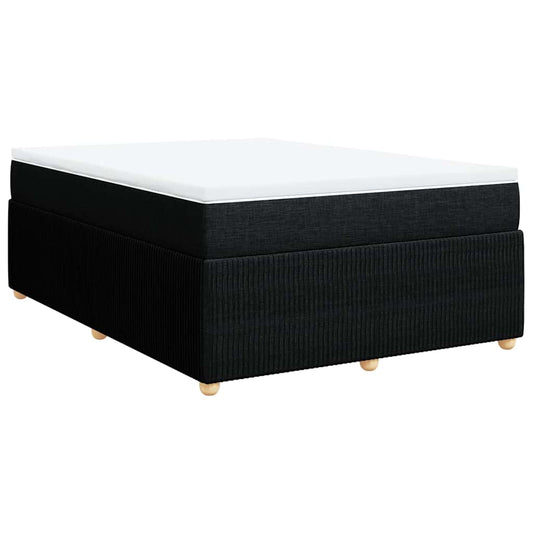 vidaXL Κρεβάτι Boxspring με Στρώμα Μαύρο 160x200 εκ. Υφασμάτινο