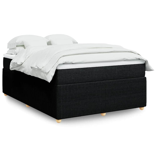 vidaXL Κρεβάτι Boxspring με Στρώμα Μαύρο 160x200 εκ. Υφασμάτινο