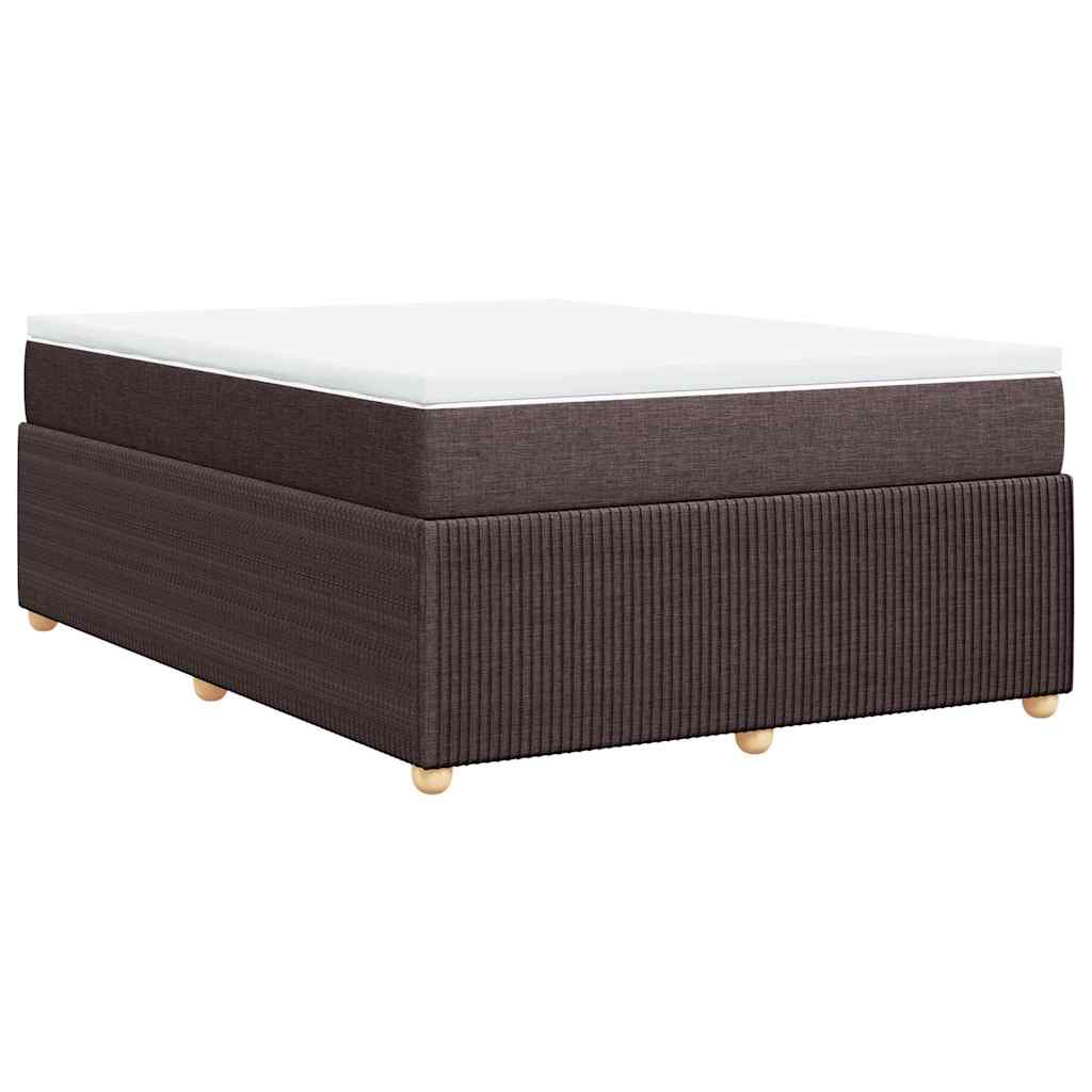 vidaXL Κρεβάτι Boxspring με Στρώμα Σκούρο Καφέ 160x200 εκ Υφασμάτινο
