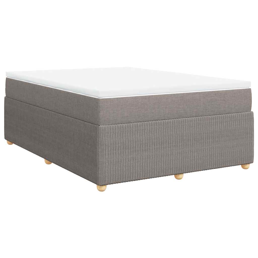 vidaXL Κρεβάτι Boxspring με Στρώμα Taupe 160x200 εκ. Υφασμάτινο