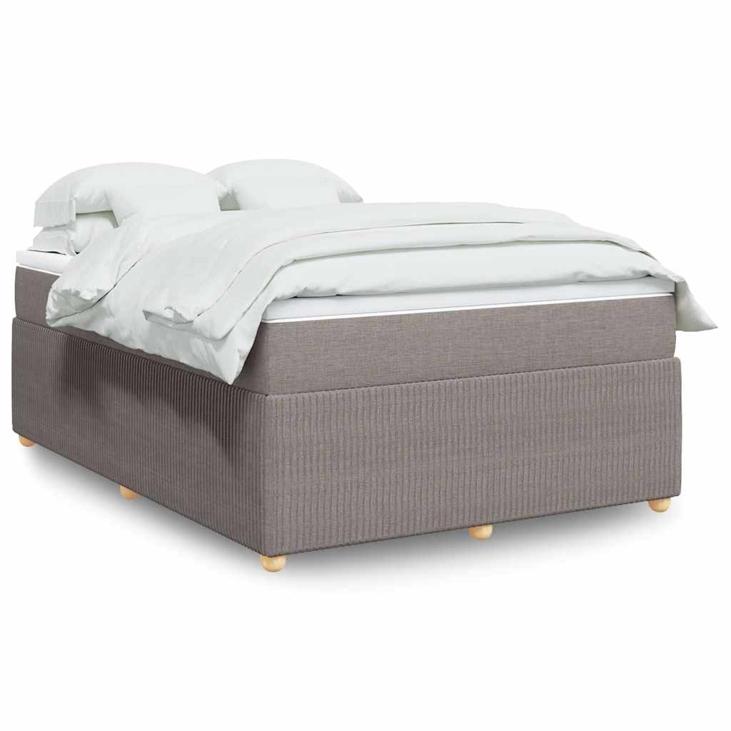 vidaXL Κρεβάτι Boxspring με Στρώμα Taupe 160x200 εκ. Υφασμάτινο
