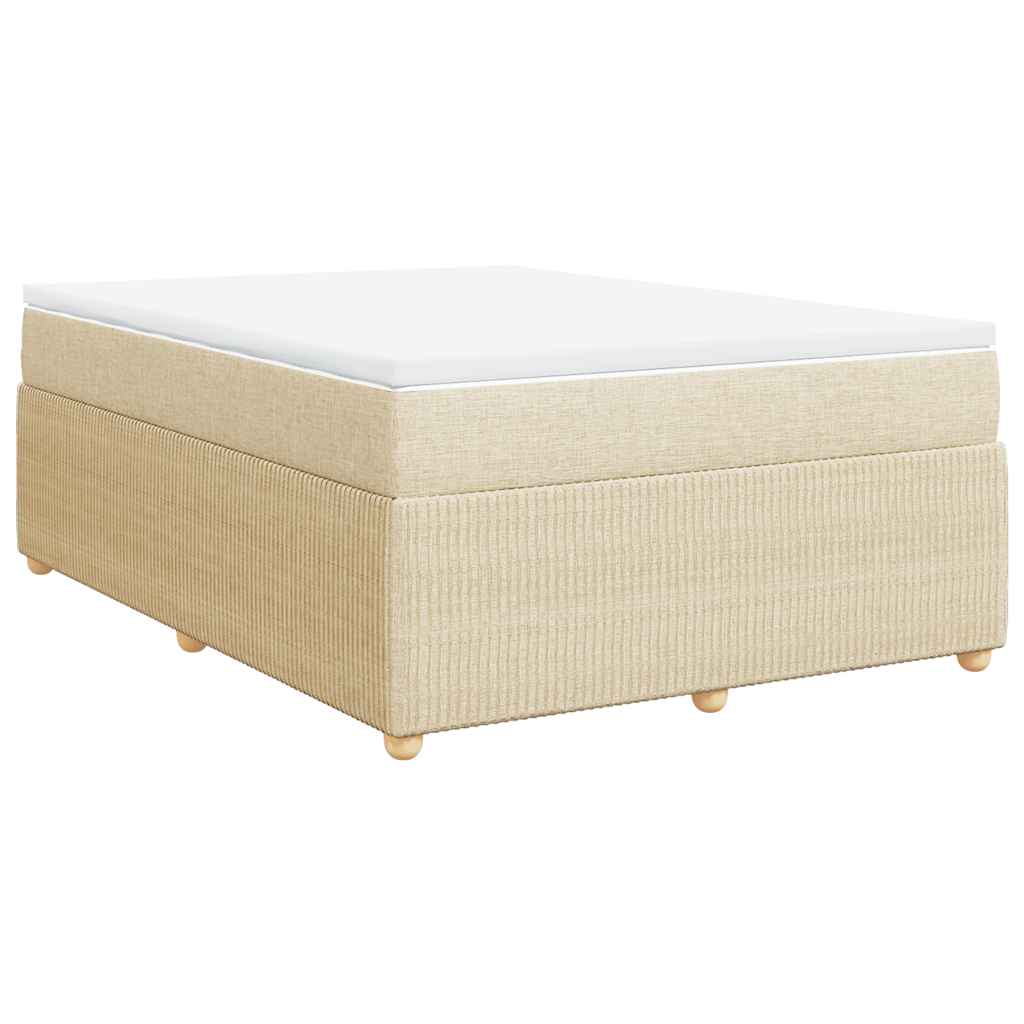 vidaXL Κρεβάτι Boxspring με Στρώμα Κρεμ 160x200 εκ. Υφασμάτινο