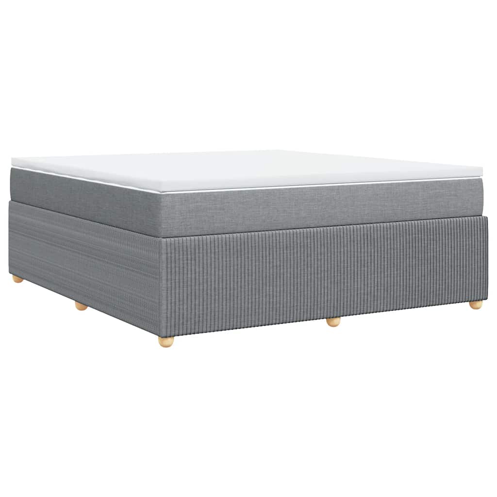 vidaXL Κρεβάτι Boxspring με Στρώμα Ανοιχτό Γκρι 180x200 εκ. Υφασμάτινο