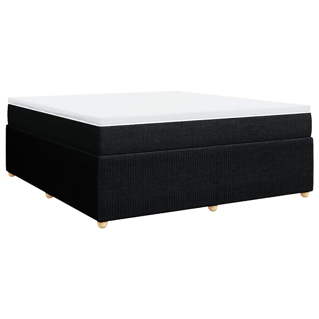 vidaXL Κρεβάτι Boxspring με Στρώμα Μαύρο 180x200 εκ. Υφασμάτινο